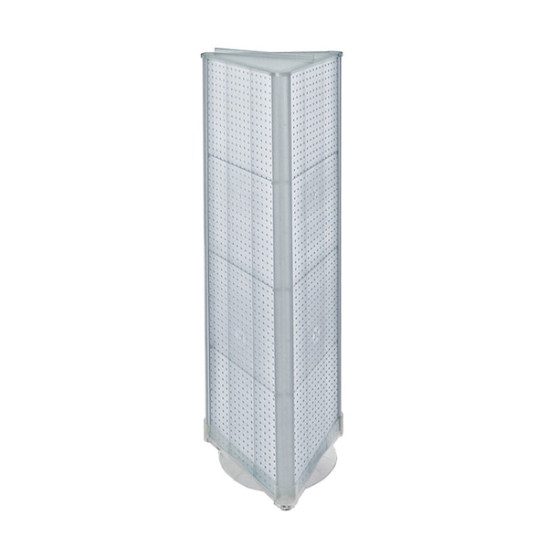 Azar Displays 3-Sided Pegboard Floor Revolving Display Panel Size:16"W x 60"H 700450-WHT - main